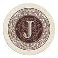 Thirstystone Monogram Round Natural Sandstone Coaster 4 Pack | 4" Diameter by Thirstystone