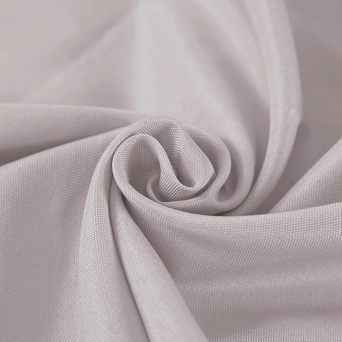 Fokitut 2 Pack Waterproof Round Tablecloth, 108 Inch, Stain Resistant and Wrinkle Polyester Table Cloth, Fabric Table Cover for Kitchen Dining, Wedding, Party, Holiday Dinner-Silver