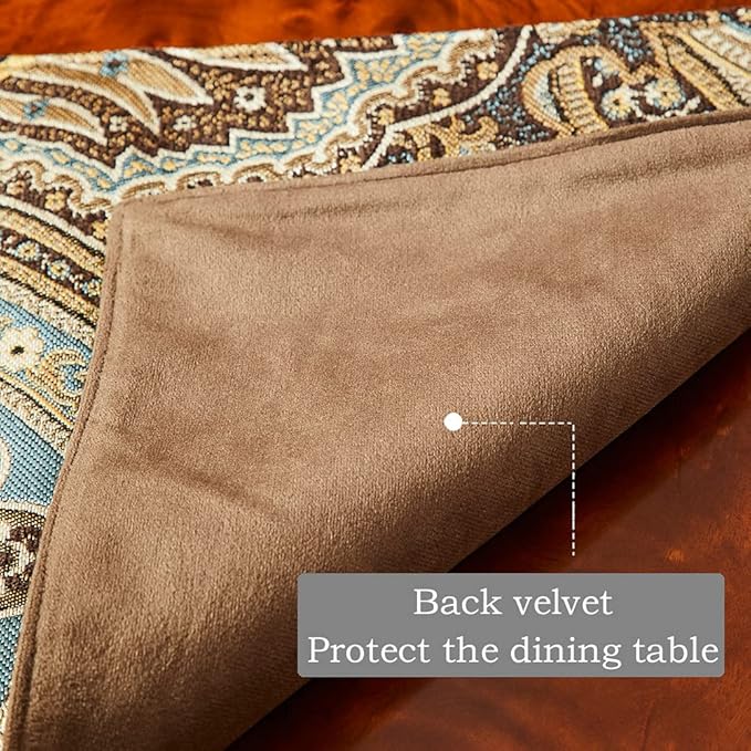 Luxury Retro placemats for Dinner Table Set of 6,Machine Washable Fabric Placemats Non-Slip Heat Resistant Indoor Dining Table mats placemats (Coffee, Set of 6)