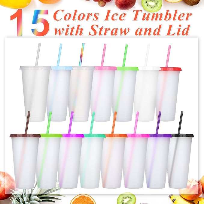 Honeydak 60 Pack Tumbler with Straw and Lid Bulk Cups - Image 3