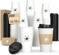 Coffee Cups with Lids and Sleeves, 16 Ounce 200 pack To Go Coffee Cups with Lids by COOLCAP