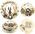 60 Pcs Happy Easter Plates and Napkins Party Supplie, Serves 20 | Easter Egg by BORAENDEY
