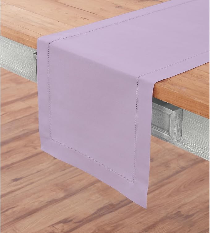 Solino Home Cotton Linen Dining Table Runner Lavender Woven, 14 x 108 in | - Image 2