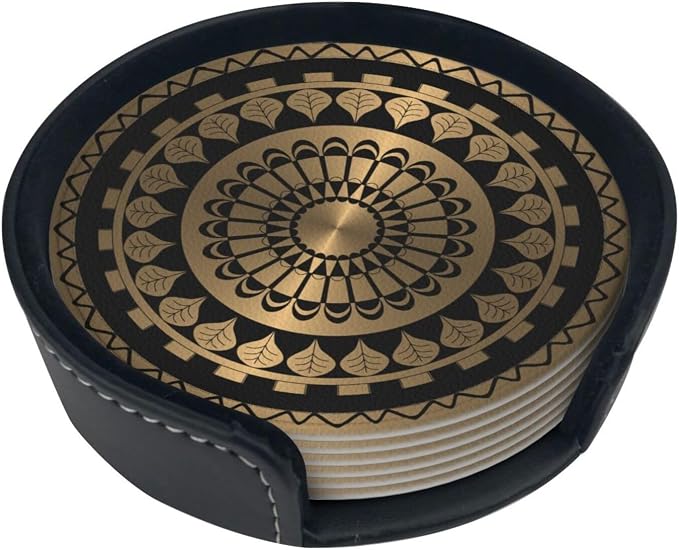 Drink Coasters with Holder Stand Set of 6 - Image 6
