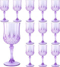 12Pack Plastic Wine Glasses, 7oz Vintage Goblets by LEYIQU