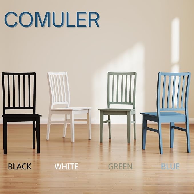 Black Wooden Dining Chairs Set of 8, Farmhouse Dining Room & Kitchen Chair with High Back, Spindle Windsor Armless Side Chair for Living Room Dining Room Kitchen Restaurant Balcony