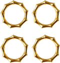 Shining Gold Bamboo Napkin Rings Set of 4 by Jolitee