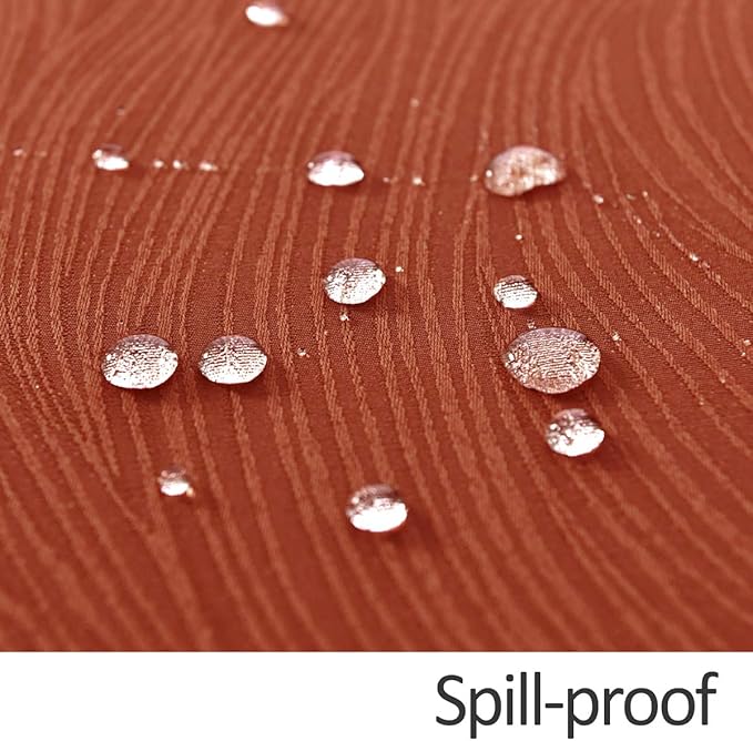 maxmill Jacquard Tablecloth Swirl Design Spillproof Wrinkle Free Soft Dining Table Cloth Halloween Decorative Fabric Table Cover for Fall Harvest Thanksgiving Dinner, Rectangle 60 x 84 Inch Rust