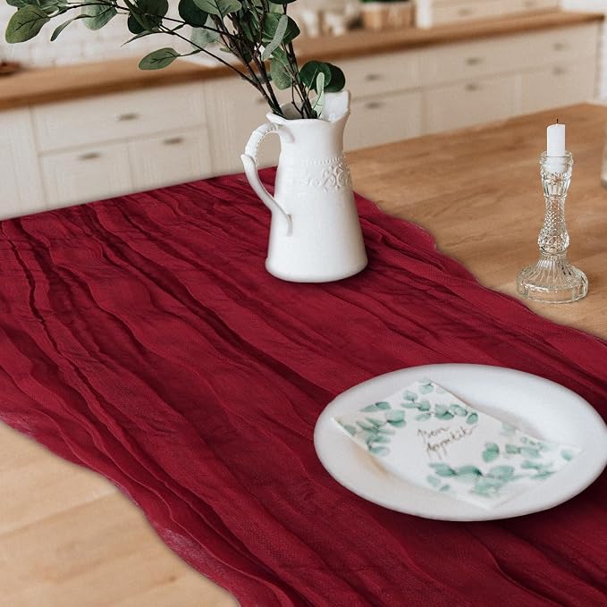 12 Pack Cheesecloth Table Runner, Runner Gauze Boho Wedding Decor Romantic - Image 4