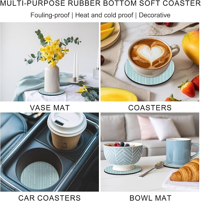Modern Minimalist Coasters Set of 6, Absorbent Coasters - Image 6