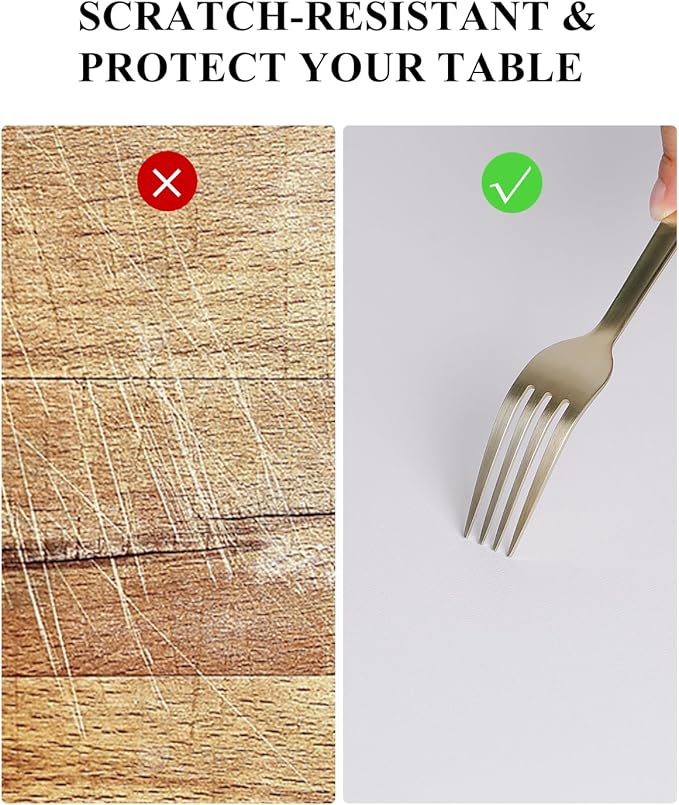 Pure White Plastic Table Cover Protector, 36" x 60" Waterproof Easy Flat PVC Desk Pad Mat, 1.5mm Thick Rectangle Vinyl Table Top Protector for Dining Room Table, Office, Dresser