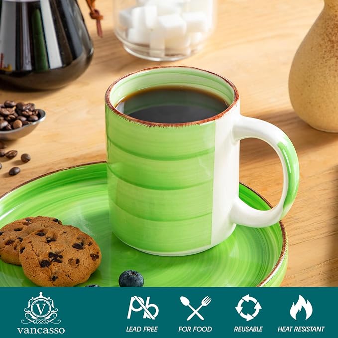 vancasso Bonita Ceramic Coffee Mug Set of 6, 16 Oz Coffee Cups - Image 3
