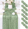 6 Pack Sage Green Cheesecloth Table Runner 17x108 Inch Semi Sheer Boho Gauze by Unknown