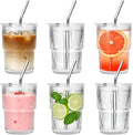 6 Pack 13oz Ribbed Glass Tumbler by Woaiwo-q