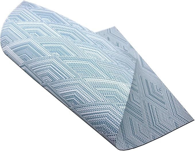 Druable Placemats Set of 8, Plastic Heat-Resistant Non-Slip Vinyl Place Mats Washable Easy to Clean Indoor Outdoor (18"x12", Blue)