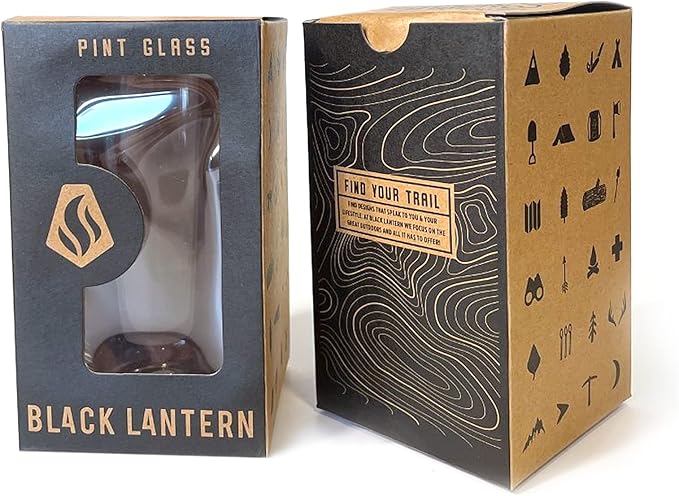 Pint Glasses with Nature Guitar - Set of 2 Beer Glasses by Black Lantern - 16oz. Drinking Glass Set