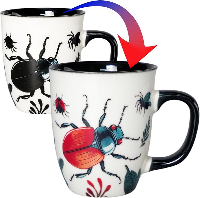16 oz Beetle Coffee Mug, Color Changing Cup | Ceramic Mug by Asmwo