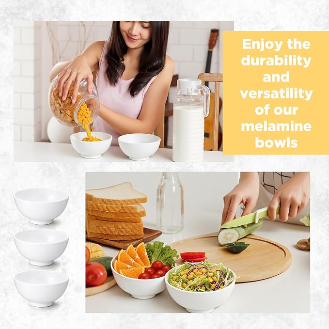 Tioncy 50 Pcs Bowls Set Unbreakable Dessert Soup Salad Bowls - Image 4