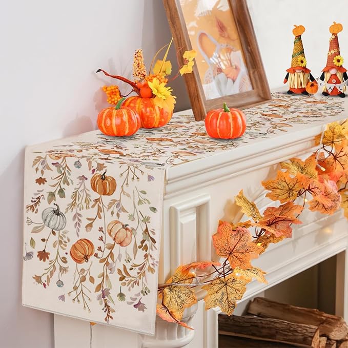 RABUSOFA Fall Table Runner 13x60 Inch Pumpkins Fall Decor - Image 6