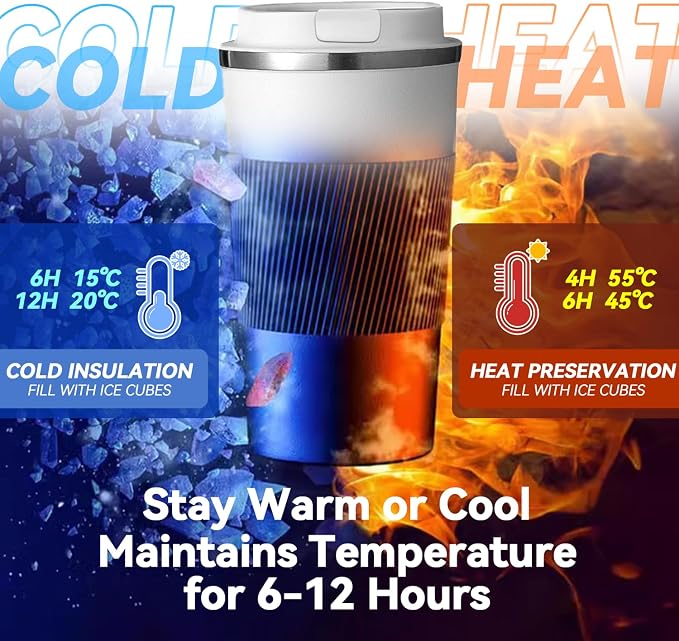 12OZ Travel Coffee Mug Insulated Coffee Cup - Image 6
