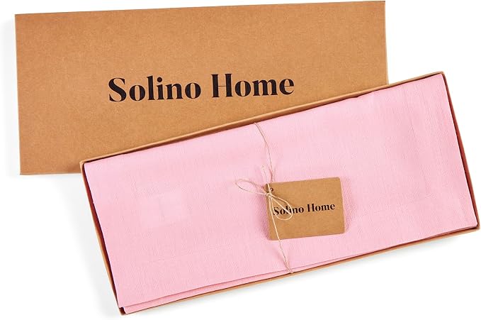 Solino Home 100% Pure Linen Table Runner Pink Lemonade, Fete 14 x 36 in | Table - Image 7