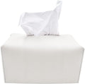 Carrotez Tissue Box Cover, [Refined] Modern PU Leather Rectangular Tissue Box Holder - Decorative Holder/Organizer for Bathroom Vanity Countertop, Night Stands, Office Desk 9.5"X5"X5" - White