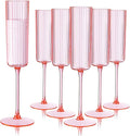 Ciaell 24 Pack Pink Plastic Champagne Flutes by Ciaell