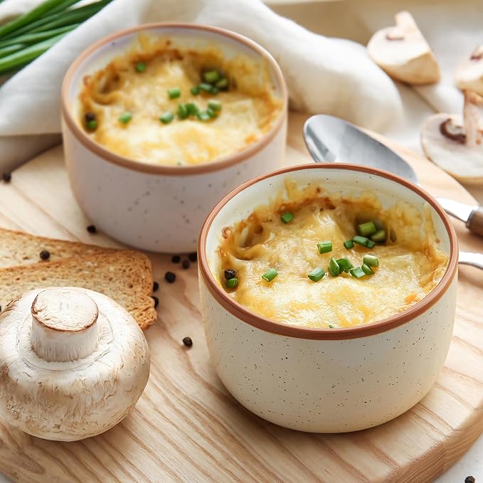 Ramekins Set of 6, 8 oz Creme Brulee Ramekins Oven Safe, Porcelain Ramekin Bowls - Image 2