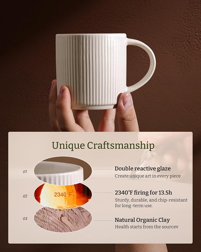 famiware 3oz Espresso Cups and Saucers, Matte White | Ceramic Small Coffee Mug - Image 6