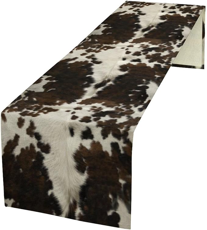 Cow Print Table Runner, 13x36 Inch by Yearn+Jear
