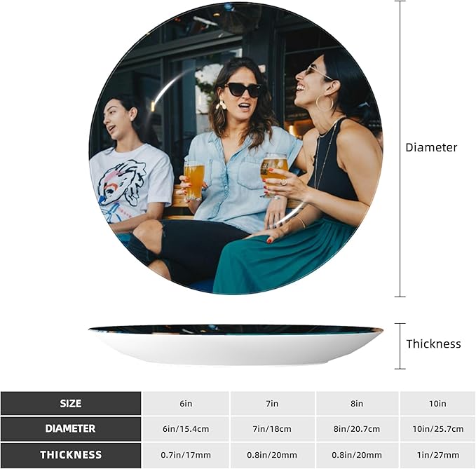 Custom Photo Ceramic Decorative Plates Personalized Porcelain Plate Add Logo Photo Text Ceramic Dinner Plate Home Decor (6 in)