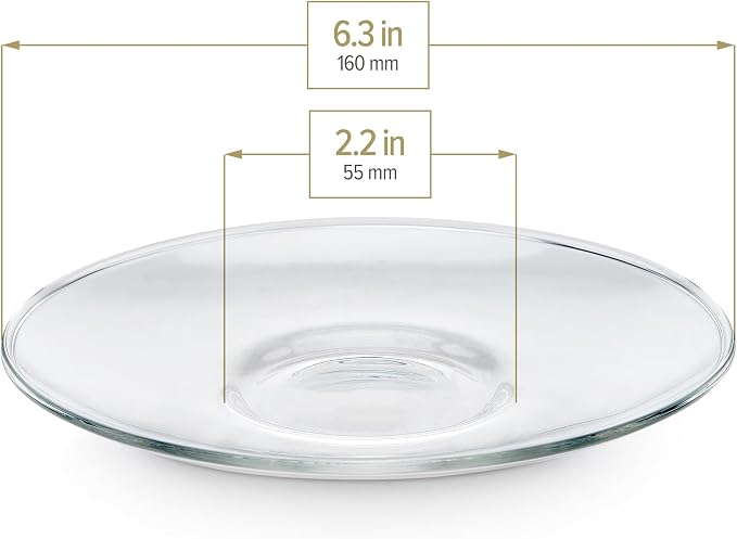 Teabloom Clear Glass Saucers Set of 6 – 6.3 Inch Borosilicate Glass Cup Saucers - Image 3