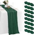 8 Pack Emerald Green Cheesecloth Table Runners 20x120 Inch Gauze Table Runner by Yorcari