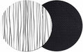 Black Coasters Set of 2, Abstract Lines Gradient Minimalist Modern Texture Soft by PIEPLE