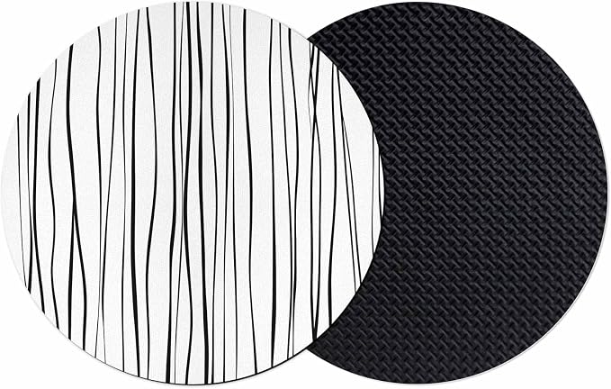 Black Coasters Set of 2, Abstract Lines Gradient Minimalist Modern Texture Soft by PIEPLE