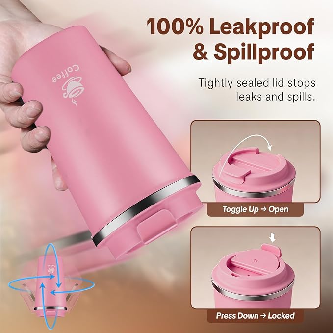 17oz Travel Coffee Mug, Leakproof Vacuum Coffee Cup Insulated Tumbler | 304 - Image 5