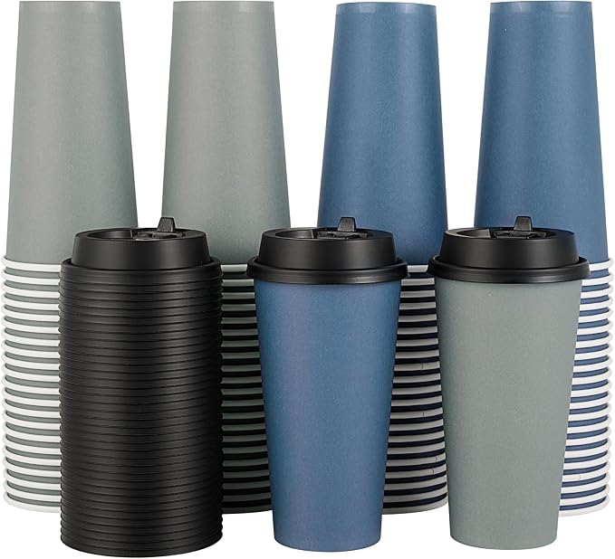 LITOPAK 100 Pack 20 oz Disposable Paper Coffee Cups by LITOPAK