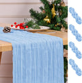 4 Pack Light Blue Table Runner 17 x 108inch Cheesecloth Table Runner Boho Gauze by Lumaycens