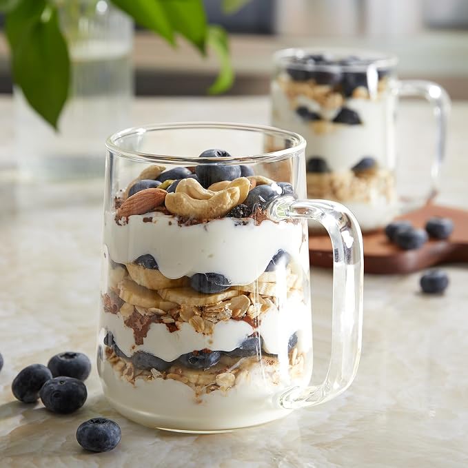 Large Glass Coffee Mugs, 20 oz Glass Coffee Cups Set of 4, Hot/Cold Beverages - Image 7