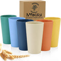 Mfacoy Wheat Straw Cups Set of 6, 20 oz Unbreakable Reusable Stackable Tumbler by Mfacoyisalifestylebrand