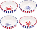 Bico Ocean Wonders Scalloped Pasta Bowls, 36oz Salad Bowl Set of 4, Large by Bico