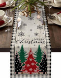 Christmas Trees Table Runner 70 Inches Long, Xmas Snowflake Retro Table Runners by Unknown