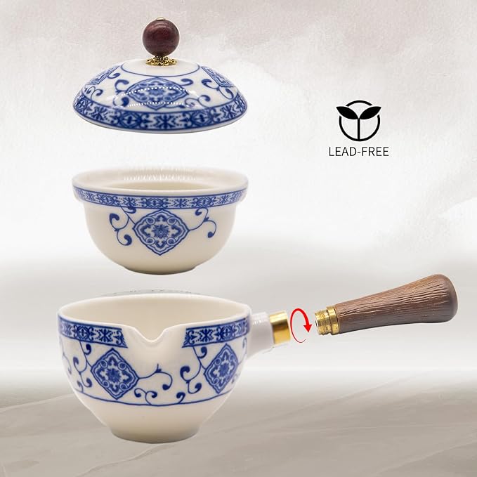 LURRIER Porcelain Chinese Gongfu Tea Set, Portable Teapot Set - Image 4