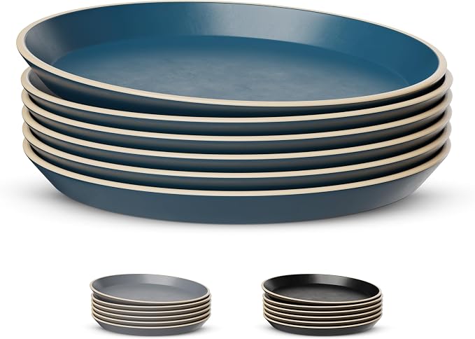 KooK Dinner Plates, Ceramic Round Kitchen Dinnerware Set, Dishwasher & by Kook