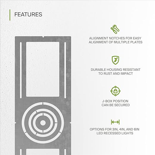 ASD 24 Pack New Construction Mounting Plate with Symmetric Round Hole - 3-4-6" Flat Steel Rough-in Wafer Light Bracket, LED Recessed Lighting Housing