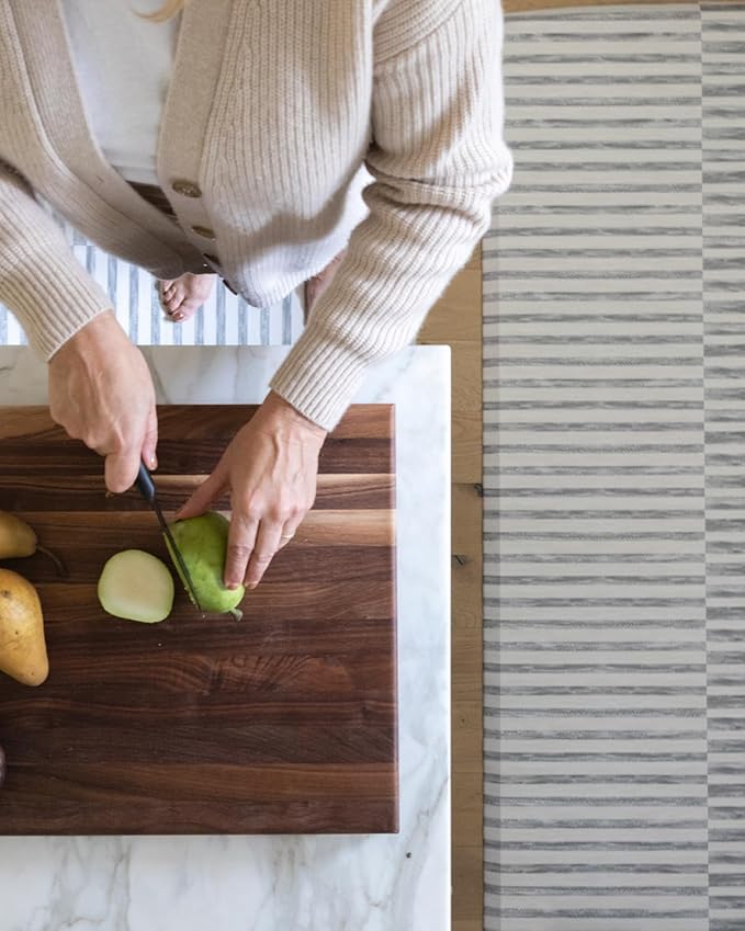 House of Noa Nama Standing Mat – Anti-Fatigue Cushioned Kitchen Mats for Floor | Ergonomic Bounce-Back Foam Kitchen Mats | Anti-Fatigue Mats for Kitchen & Standing | Reese Pewter | 30" x 108"