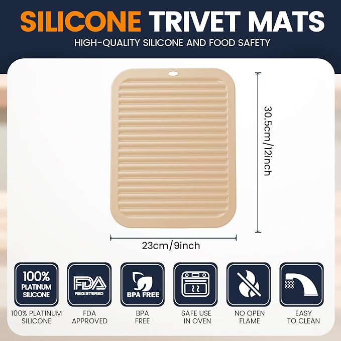 Silicone Trivet Mats 2 Heat Resistant Pot Holders Multipurpose Non-Slip Hot Pads - Image 2