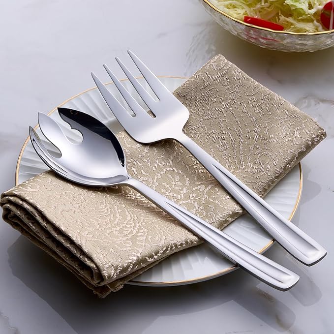 GoGeiLi Salad Server Set, 9.5-inch Stainless Steel Salad Serving Utensil - Image 2
