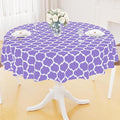 Smiry Round Plastic Table Cloth, Waterproof Vinyl Tablecloth with Flannel Backing for Round Tables, Wipeable Spillproof Tablecloths for Dining, Camping, Indoor and Outdoor (60" Round, Lavender)