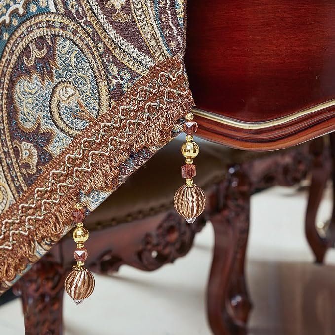 Luxury Vintage Design Table Runner 90 inches Long Embroidery Jacquard Fabric - Image 4